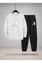 Sweatshirt - Tracksuit Set Children's Crew Neck Naughty Boy Printed 3 Thread Raised Lettering