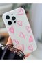 iPhone 14 Promax Compatible Fingerprint Resistant Matte Print Pink Heart Transparent Case - 2