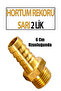Yellow Brass Hose Fitting 2 Inch 6 cm Long - 2