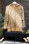 Leopard Print Glitter Detailed Shawl Double Imported Blouse - 2