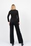 Women's Winter Black High Waist Eden Ribbed Straight Trousers Casual Daily Office Stylish 30313 - 5