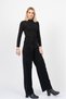 Women's Winter Black High Waist Eden Ribbed Straight Trousers Casual Daily Office Stylish 30313 - 3