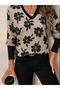 New Season Women's Transitional Blouse Single Jersey Fabric Long Sleeve Floral Pattern - 3