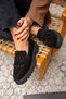 Charles Black Suede Women's Trock Tassel Detailed Genuine Leather Loafer - 2