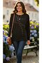 Long Sleeve Printed Front and Ribbed Bottom and Sleeves Sports Knitwear - 2