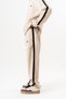 Men's Diagonel Baggy Sweatpants with Dirty Stitch Detail Beige - 3