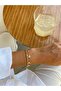 Starfish and Fish Figure Zircon Stone Charm Adjustable Open Gold Bracelet - 3