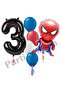 Spider-Man 3 Years Old Balloon Set Avengers Spider-Man Concept Birthday Black Number Balloon Set