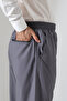 Men's Elastic Waist Pocket Hajj Umrah Linen Shalwar Pants - Anthracite (VŞN) - 7