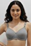 4 Pieces Gray Wireless Non-Padded Sponge Bra Wire-Free T-Shirt Bra - No Trace - 5