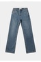Straight Fit Mid Waist Full Length Leg Women's Indigo Jean Pants - 7