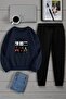 Unisex the Weekend Design Printed Crew Neck Sweatshirt - 2-Piece Tracksuit Set