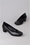 Seç 0280 genuine leather orthopedic women's shoe (4cm) black print - 4