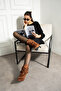 Nero Women's Gusseted Short Heeled Boots Tan Suede - 3