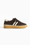 Zaina Women's Lace-Up Genuine Leather Sneaker Brown Suede
