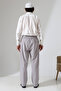 Men's Elastic Waist Pocket Hajj Umrah Linen Shalwar Pants - Gray (Vşn) - 8
