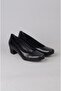Seç 0280 genuine leather orthopedic women's shoe (4cm) black print - 6