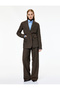 X Melis Ağazat - Long Sleeve Belted Blazer Jacket with Pockets - 3