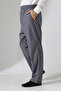 Men's Elastic Waist Pocket Hajj Umrah Linen Shalwar Pants - Anthracite (VŞN)