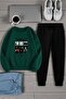Unisex the Weekend Design Printed Crew Neck Sweatshirt - 2-Piece Tracksuit Set