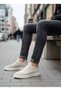 Ba0911 Special Knitted Knitwear Leather Powder Detailed Beige Casual Sports Shoes