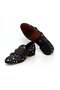 Black Color Laceless Genuine Leather Suede Men's Shoes - 3