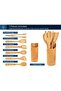 Wooden Kitchen Utensils Set, 7-Piece Bamboo Cooking Tools and Holder - 3