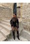Women's Fur Collar Belted Leather Jacket Premium Quality Brown - 2