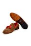 Tan Color Laceless Genuine Leather Suede Men's Shoes - 3