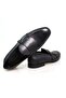Dark Blue Color Laceless Genuine Leather Men's Shoes - 2