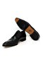 Black Color Lace-Up Genuine Leather Men's Shoes - 3