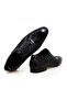 Black Color Lace-Up Genuine Leather Men's Shoes - 2