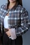 Velvet Collar with Fur Detail on the Inside, Plaid Jacket Cr52110001 - 3