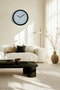 Mandala Style Flower Drawing Modern Wall Clock - 42cm - Black Case with Glass Front - Silent Mechanism - 2