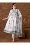 Women's Ethnic Floral Embroidered A-Line Kurta Set with Pants & Dupatta - White