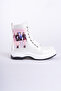 Silver Thai Feather Zippered Non-Slip Stitched Sole Girls' Boots - 4