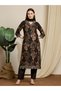 Floral Foil Printed Straight Kurta Pant Dupatta Set | Indian Dress Ladies Salwar Suit for Women - 7