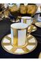 6 Person Gold Engraved Porcelain Coffee Cup Set 90 ml (Rsy247) - 7