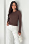 Women's Finger-Looped Long Sleeve Blouse – Fitted & Unlined - 3