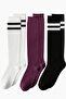 3 Pairs of Cotton Blend Over-The-Knee Socks