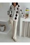 Oversized Baklava Detailed Knitwear Bottom-Top Set Aw25Au0037 - 2