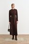 Belted Steel Knitted Dress Brown
