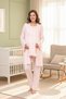 Women's Powder Spanish Sleeve K Double-Breasted Collar Winter Special Design Maternity Maternity Dressing Gown Pajama Set Set