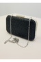 Black Color Crystal Stone Women's Evening Dress Bag - 3