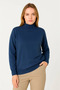 Half Turtleneck Knit Sweater Soft Textured Cotton Fine Weave, Long Sleeve Comfortable Regular Fit -