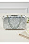 Silver Color Crystal Stone Women's Evening Dress Bag - 5
