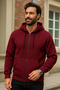 Men's Winter Burgundy Oversized Long Cardigan Sweatshirt - 2