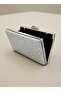 Silver Gray Crystal Stone Chain Handle Women's Evening Dress Bag - 8