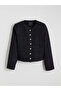 Rmz Gi̇yi̇m Farkiyla Zero Roba Collar Women's Tweed Jacket - 7