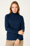Half Turtleneck Knit Sweater Soft Textured Cotton Fine Weave, Long Sleeve Comfortable Regular Fit -